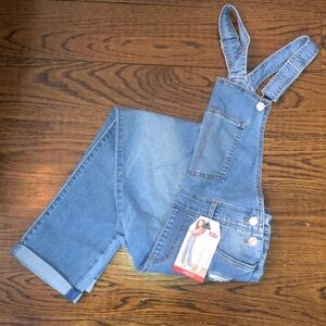 LEVI’S STRETCH GIRLFRIENDS OVERALLS Slim Through Thigh Size 14 NWT
